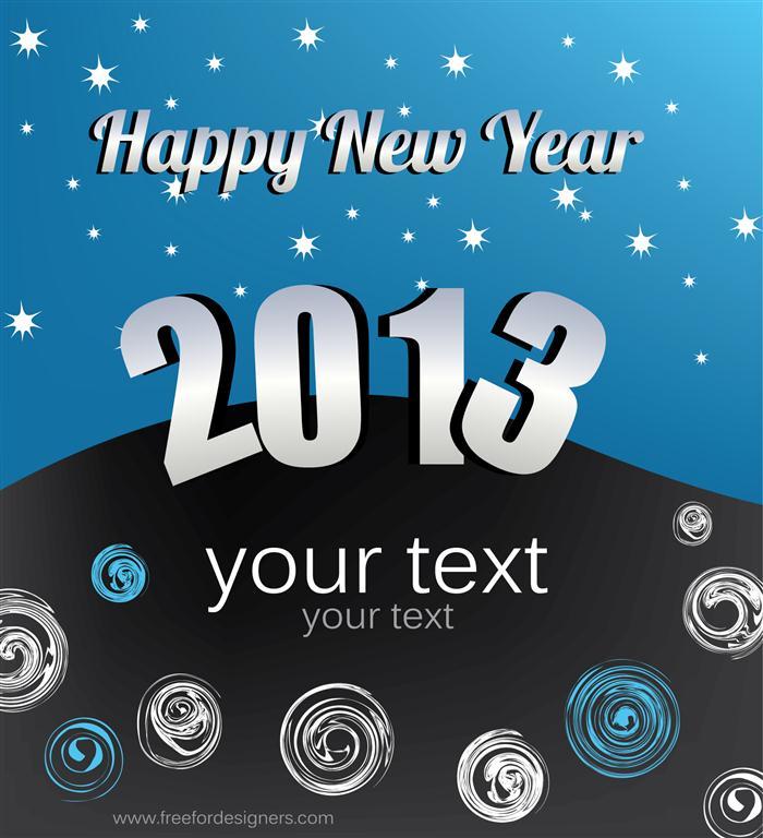free vector New Year 2013 greeting card